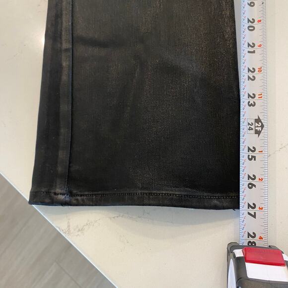 NWT 7 for all mankind High Waist Slim Kick Jeans in Coated Black Size 32 - Picture 13 of 13
